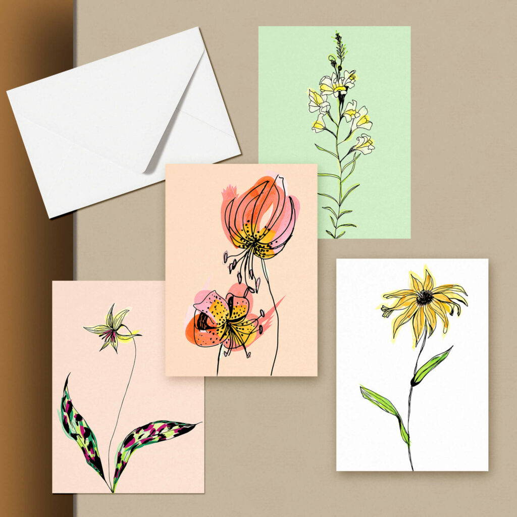 Catherine Toews Wild FLORA Wildflower Art Cards FLORA editions